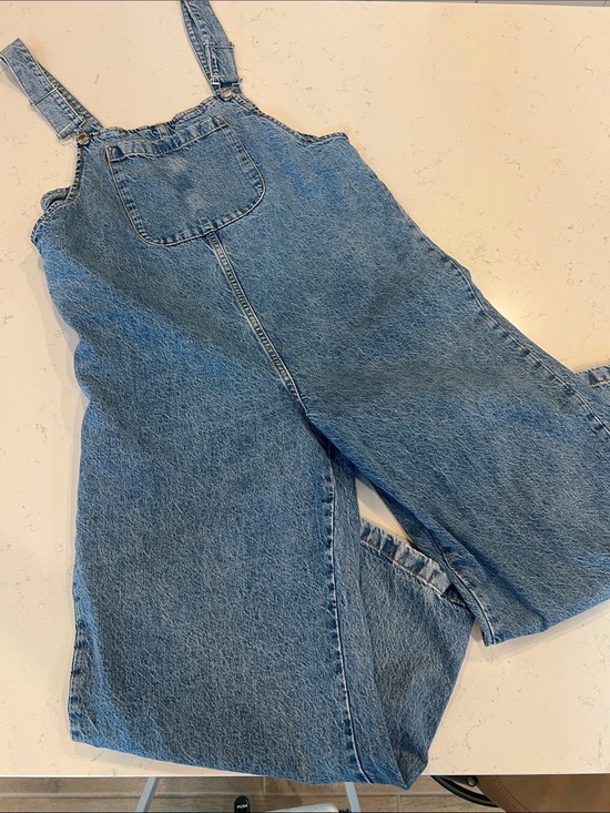 Zara Pants - ZARA Light Blue Denim Overalls with Contrast Stitching